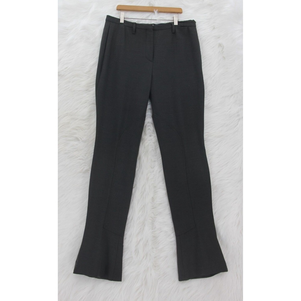 PRADA Women's Green Virgin Wool Equestrian Pants Stir Ups 46 Italy Old Money